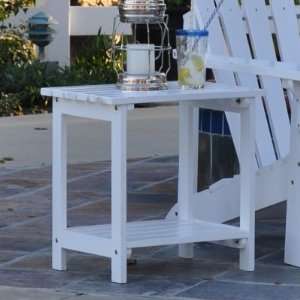  Cedarwood Rectangular Side Table   White: Patio, Lawn 