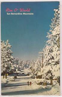 San Bernardino California Postcard Mountains Rim O World Winter Big 