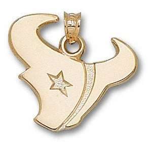  Houston Texans 14K Gold Horn Logo 3/4 Pendant Sports 