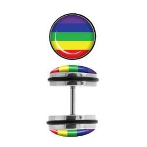 316L Surgical Steel   Rainbow  Fake Plugs   16g Ear Wire   Sold as a 