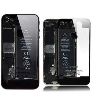 Glass Clear Back Rear Battery Cover Case for iPhone 4  