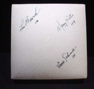 Lou Brock, Maury Wills, Vince Coleman Autographed Authentic Base 