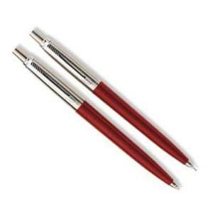  Parker Jotter Stainless Steel and Red Pen and Pencil set 