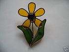 Stained Glass Potted Plant Percher Yellow Daisy
