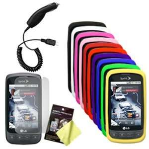   Blue, Green, Yellow), LCD Screen Guard / Protector & Car Charger for