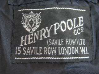 HENRY POOLE Savile Row England BESPOKE BLUE SUIT 42R  