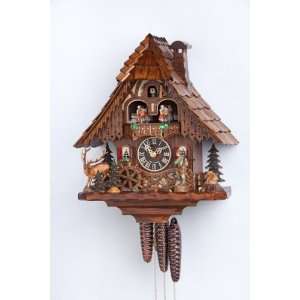   Day Three Weight Musical Cuckoo Clock with Hunter: Kitchen & Dining