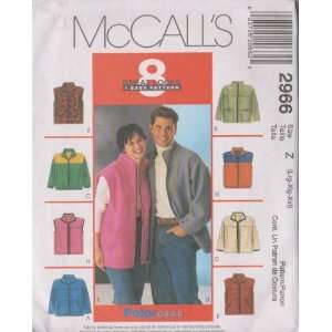  Misses, Mens And Teen Boys Unlined Jacket Or Vest McCall 