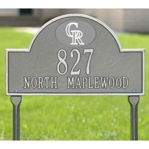 Colorado Rockies Pewter & Silver Personalized Address Plaque with lawn 
