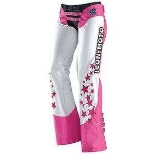  ICON BOMBSHELL GO GO WOMENS LEATHER CHAPS PINK SM 