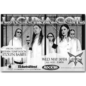  Lacuna Coil Poster   Blvd Concert Flyer   Shallow Life 