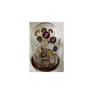  Crystal Glass Coin Shelf Display Case (Large): Home 
