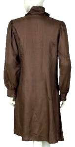 NEW $429 DAY BIRGER ET MIKKELSEN Ruffle Brown Silk Tunic Shirt Dress 