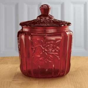 Red Glass Biscuit/Cookie Jar  