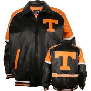  Tennessee Volunteers Varsity Faux Leather Jacket: Sports 