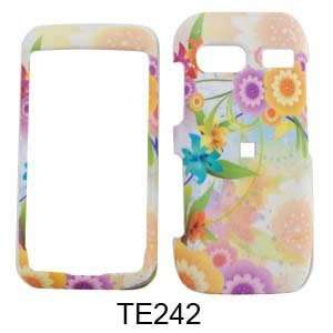 LG VU Plus Colorful Flowers with Green Leaves on White Hard Case/Cover 