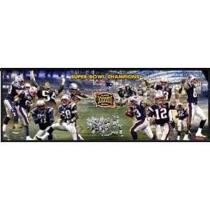  New England Patriots Panoramic   SBXXXVIII Framed: Sports 