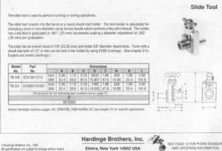 HARDINGE TBA 5/8 SLIDE TOOL  