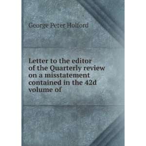 Letter to the editor of the Quarterly review on a misstatement 