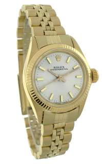 Rolex Oyster Perpetual 14K Gold Rare Womens Watch  