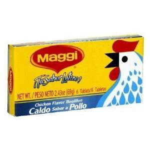 Maggi Chicken Flavor Boullion 2.43 Ounces 6 Cubes:  Grocery 