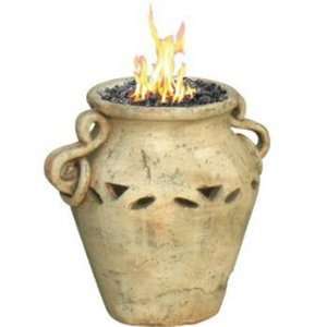   Ceramic Propane Tabletop Firebowl With Lava Rock Patio, Lawn & Garden