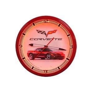  Corvette C6 Red 20 Neon Clock