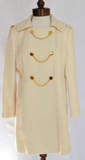   Chain Coat in Ecru Seen on Gossip Girl Blair Waldorf Leighton Meester