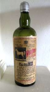 Vintage The Old Blend Whiskey of the White Horse Cellar Green Bottle 
