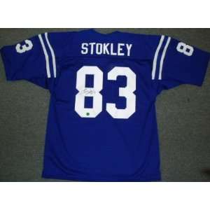 Brandon Stokley Autographed Jersey   Blue Custom:  Sports 