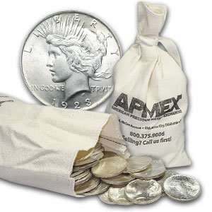  1922 1925 Peace Silver Dollars 100 Coin Bag (BU): Toys 