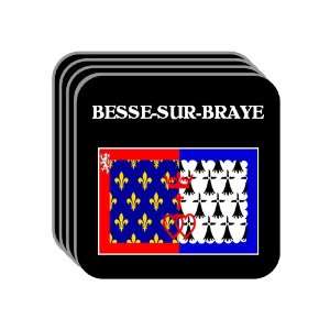 Pays de la Loire   BESSE SUR BRAYE Set of 4 Mini Mousepad Coasters
