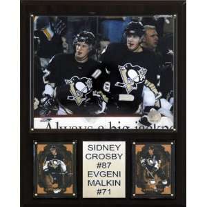  NHL Crosby Malkin Pittsburgh Penguins Player Plaque 