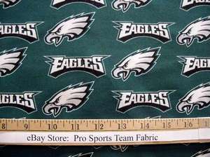 Philadelphia Eagles 100% Cotton Fabric   NFL Football Team Sports