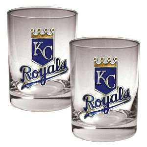  Kansas City Royals MLB 2pc Rocks Glass Set   Primary Logo 