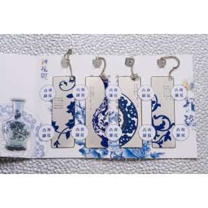  4 Blue and White Porcelain Book Marks