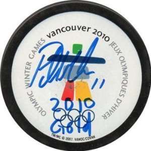  Signed Patrick Marleau Hockey Puck   Olympic   Autographed 