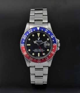 Rolex GMT Master Vintage Watch 1675 Pepsi Acrylic 1977 Stainless Steel 