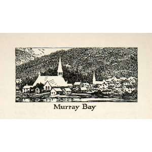  1947 Lithograph Murray Bay Quebec Canada St. Lawrence 