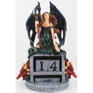  Fantasy Statue Angel and Dragon Calendar Patio, Lawn 