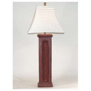   American Made Tall Brick Red Wood Table Lamp: Home Improvement