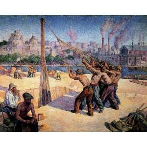   Maximilien Luce   24 x 20 inches   The Pile Drivers, Quai de la Sein