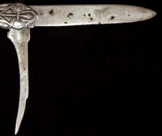 Sterling Art Nouveau Victorian 2 Blade Pocket Knife  