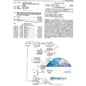 NEW Patent CD for PHYSIOLOGICAL MONITORS AND METHOD OF USING THE SAME 