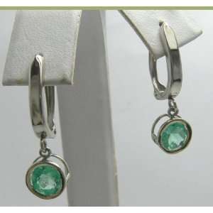   50tcw Modern Colombian Emerald & Gold Dangle Earrings 