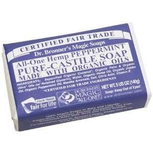  Dr. Bronners 371530 Peppermint Bar Soap: Health & Personal 
