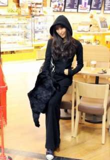 Black/Gray/Burgundy Hoodie Long Sleeve Knit Maxi Dress by sell1574