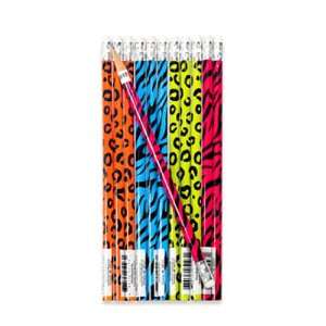  Neon Safari Animal Print Pencils (2 dz): Toys & Games