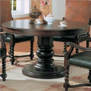   54 Round Semi Formal Dining Table in Dark Wood: Home & Kitchen