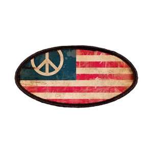  Patch of Worn US Flag Peace Symbol 